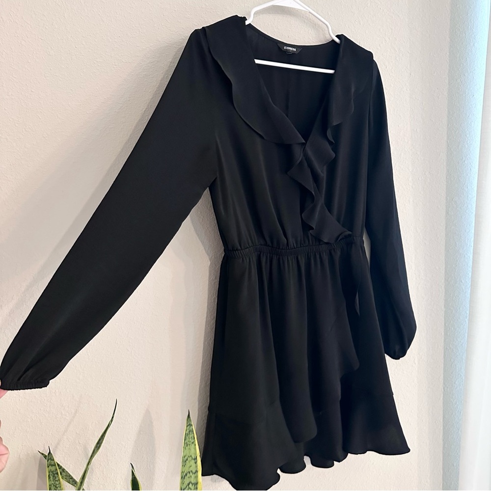 Express mini ruffle long sleeve dress - Picture 2 of 11